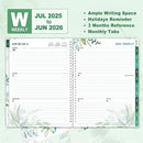 SUNEE Academic Planner 2025-2026 Weekly and Monthly, July 2025-June 2026, 8.5"x11", Tabs, Note Pages, Pockets, Bookmark, Flexible Cover, Spiral Binding, Greenery by TinyTreasures Baby Boutique