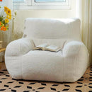 Giant Bean Bag Chair, Lambswool Bean Bag Chair for Adults, Eco-Friendly Filling Soft Bean Bag, White Been Bag for Bedroom, Living Room by CozyNest Decor