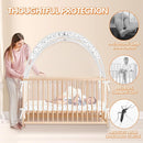 Crib Tent to Keep Baby from Climbing Out - Crib Net to Keep Baby in - Pop Up Breathable Cribs Cover - Canopy with Upgrade Strong Mesh and Durable Zipper (White-Star and Moon, Lager) by TinyTreasures Baby Boutique