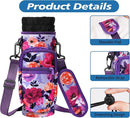 32 40 oz Water Bottle Carrier with Strap, Neoprene Water Bottle Sleeve Bag with 2 Pockets Insulated Flask Sling Holder for Walking Hiking Gym by TinyTreasures Baby Boutique