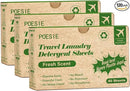 Poesie Travel Liquidless Laundry Detergent Sheets Portable Laundry Strips Travel Dorm Home Fresh Scent 3 Box Total 120 Sheets by CozyNest Decor