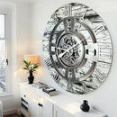 The Gears Clock Real Moving Gear Wall Clock England Line (Grey & White, 36 inches (90 cm)) by CozyNest Decor