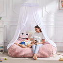 Hobestluk 4FT Bean Bag Chairs Adult Bean Bag with Portable Handle Comfy Large Bean Bag Chair with Removable Cover for Living Room Bedroom or Reading Nook (Stripe Pink, 4FT) by TinyTreasures Baby Boutique