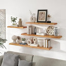 RICHFOCUS Live Edge Elm Floating Shelves - 48" W x 9.3" D Rustic Solid Wood Wall Shelves with Invisible Bracket, Wall-Mounted for Living Room, Bedroom, Kitchen Storage & Display, Set of 1, Natural by CozyNest Decor