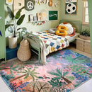 LIVEBOX Jungle Rugs 5x7 Kids Rugs for Bedroom Girls, Soft Lavender Rug for Nursery Baby Room, Non-Slip Girls Bedroom Rug, Machine Washable Purple Modern Dining Room Floor Carpet by CozyNest Decor