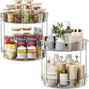 LAMU 2 Pack 2 Tier Lazy Susan Turntable Organizer 12'' Rotating Spice Rack Organization for Cabinet, Kitchen, Pantry, Countertop, Bathroom, Vanity, Medicine Cabinet Organizer, Grey by CozyNest Decor