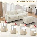 URRED Modular Sectional Sofa Comfy Cloud Couch, Modern Chenille Sofa Sleeper Deep Seat Couches with Ottoman/Pillows for Living Room (White, 82.6''- L Shape) by CozyNest Decor