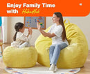 Hobestluk 4.5FT Bean Bag Chair Giant Bean Bag Chair with Filler Included Adult Bean Bag Chairs with Removable Cover for Bedroom Living Room - (Jumbo, Yellow) by CozyNest Decor
