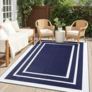 OLANLY Outdoor Rug 5x8 ft Waterproof, Reversible Outdoor Plastic Straw Rug, RV Mat, Indoor Outdoor Carpet Clearance for Patio, Camping, Balcony, Deck, Backyard, Navy & White by GreenHaven Gardens
