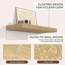 RICHFOCUS 24Inch Floating Shelves for Wall 2 Pack Shelves for Bedroom|Kitchen|Bathroom Wall Mounted Rustic Wood Floating Shelf with Invisible Brackets for Books|Storage|Decor, Oak by CozyNest Decor