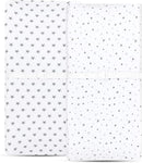 Ely’s & Co. Patent Pending Waterproof Changing Pad Cover|Cradle Sheet 2-Pack Set for Baby Boy - 100% Cotton, Jersey Knit Cotton Sheets with Waterproof Lining — Grey Stars by TinyTreasures Baby Boutique