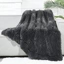 GONAAP Fuzzy Faux Fur Throw Blanket Twin Size Dark Grey Super Soft Cozy Plush Fuzzy Shaggy Blanket for Couch Sofa Bed (Dark Grey, Twin(60"x80")) by CozyNest Decor