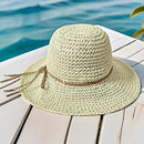 Womens Straw Beach Sun Hats, Foldable Packable Floppy Handmade Crochet Hats for Women,Large Summer Vacation Wide Brim Hat by GreenHaven Gardens