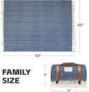 Waterproof Picnic Blankets- Extra Large Outdoor Blanket Foldable, Beach Blanket with PU Handles, Sandproof Picnic Mat for Hiking, Camping, Lawn, Park, Grass. Blue by TinyTreasures Baby Boutique