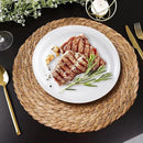 Defined Deco Woven Placemats Set of 4,12" Round Rattan Placemats,Natural Hand-Woven Water Hyacinth Placemats,Farmhouse Weave Place Mats,Rustic Braided Wicker Table Mats for Dining Table,Home,Wedding. by CozyNest Decor