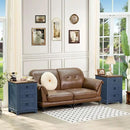 Night Stand Set of 2, Farmhouse 18" End Table with 3 Drawer Metal Handle, Dresser for Bedroom, Sofa Bed Side Table Chest of Drawers,Wood Nightstand Cabinet for Organizer, Living Room-Blue by CozyNest Decor