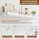 fuqing Floating Shelves for Wall, Bathroom Shelf Wall Mounted for Storage, Shelves with Invisible Bracket for Bedroom, Kitchen, Living Room, Farmhouse Small Book Shelf, 48 Inch Set of 2, White by CozyNest Decor