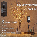 Fudios Lighted Branch Plug in with Timer Willow Branches with Fairy Lights for Vase Twig 32IN 150 LED Outdoor and Indoor Holiday Party Decor by CozyNest Decor