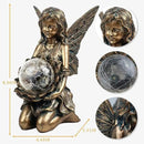 Garden Statues Outdoor Flower Fairy Decor,Solar Powered Outdoor Resin Statues-Patio Lawn Yard Porch, Funny Garden Fairies Ornaments Figurines for Outside Garden Gifts,8.31 Inches Tall by GreenHaven Gardens