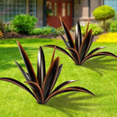 TOMBABY Enlarge Thickened Wind Resistant Metal Agave Garden Art Plant Country Garden Sculpture Statue Outdoor Decoration Agave Metal Plant Courtyard Ornament Gift (2, 12 Leaves Black) by CozyNest Decor