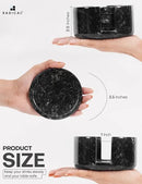 Marble Coasters Set of 6 Black 3.5 Inch Round Coaster for Drinks with Holder, Drink Coaster for Tabletop & Coffee Table Decor, Ideal Home Decor House Warming Gifts by CozyNest Decor