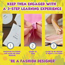Fashion Designer Kits for Girls Ages 8+ Beginners Learn About Patterns, Draft & Re-Design Patterns, Sew & Be A Fashion Designer for The 8.5 in. Wood Mannequin. Sewing Kits for Kids 8-12 by TinyTreasures Baby Boutique