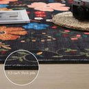 Runner Rug for Hallways Kitchen Rug Non Slip 2'x 6' Washable Runner Rugs with Rubber Backing Soft Floral Carpet Runner for Hallways, Kitchen, Laundry, Bedroom, Bathroom(Black) by CozyNest Decor