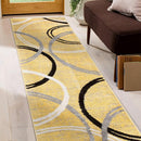 Rugshop Modern Wavy Circles Design Runner Rug 2' x 7'2" Yellow by TinyTreasures Baby Boutique