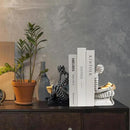 Heavy Duty Book Ends for Shelves, Thinker Decorative Bookends for Heavy Books, Unique Book Stoppers to Hold Book, Bookshelf Accessories, Modern Home Office Decor Aesthetic Black & White by CozyNest Decor