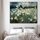 SIGNWIN 46"x60" Extra Large Framed Wall Art White Wildflower Field in Impressionist Style, Soft Floral Landscape for Home Living Room Bedroom Decor (Frame Assembly Required) by CozyNest Decor
