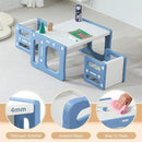 3 in 1 Montessori Weaning Table and 2 Chairs Set, Kids Activity Table Set, 2 Height Levels, Toddlers Activity Table for Drawing, Dining, Reading and Playing, Blue by CozyNest Decor