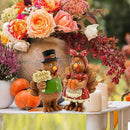 Thanksgiving Turkey Decor - 2Packs Resin Turkey Couple Standing Figurines Thanksgiving Decorations- Fall Decor Indoor for Tables Centerpieces Harvest Farmhouse Kitchen by CozyNest Decor