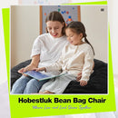 Hobestluk 4.5FT Bean Bag Chair Giant Bean Bag Chair with Filler Included Adult Bean Bag Chairs with Removable Cover for Bedroom Living Room - (Jumbo, Black) by CozyNest Decor
