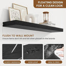 fuqing Floating Shelves for Wall, Bathroom Shelf Wall Mounted for Storage, Shelves with Invisible Bracket for Bedroom, Kitchen, Living Room, Farmhouse Small Book Shelf, 36 Inch Set of 2, Black by CozyNest Decor