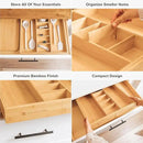 Adjustable Kitchen Drawer Organizer for Utensils and Junk, Food-Safe Contract Grade with 100% Sustainable Wood, Expandable from 19 to 33 Inches Wide - Natural Bamboo by CozyNest Decor