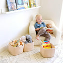 NaturalCozy Storage Cubes 9”x9”x7”Cotton Rope Woven Baskets for Organizing 3-Pack | 9 Inch Cube Storage Bin | Small Basket for Shelf Nursery, Pantry, Decorative Plant, Bathroom Closet, Toy Gift by TinyTreasures Baby Boutique