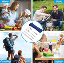 20PCS Premium Travel Utensils With Case, Stainless Steel Reusable Portable Utensils Set With Case, Lengnoyp Travel Silverware Set With Case for Lunch Box Camping, Silver by CozyNest Decor