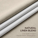 Joydeco Pinch Pleated Linen Curtains Darkening Drapes for Bedroom, 100% Blackout Drapes 96 inches Long 2 Panels Heat Blocking Curtains(Cobblestone,40'' Wx96'' L) by CozyNest Decor