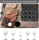 2 Pack Wine Glass Storage Box with Dividers, Stemware Storage Containers for Packing and Moving, China Storage Containers Box for 12 Crystal Glassware, Wine Glasses, Drinkware,Dark Gray by CozyNest Decor