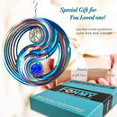 FONMY Mandala Wind Spinner w/Crystal Ball-Fengshui 3D Stainless Steel Hanging Spinners Worth Gift Christmas Decoration Indoor/Outdoor Garden Décor Kinetic Yard Art 12 Inches Wind Sculpture by GreenHaven Gardens