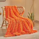 XeGe Luxury Faux Fur Bed Blanket, Orange Soft 60x90 Fluffy Throw, Shaggy Plush Decorative Blanket, Cute Furry Fuzzy Bed Throw for Bedroom Living Room Sofa, Orange, 60x90 by CozyNest Decor