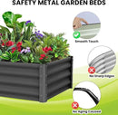 Galvanized Raised Garden Bed Outdoor, 2 Pcs 6x3x1FT Outdoor Large Planter Raised Beds Open Base with Safety Edge and Glove for Vegetables Flowers Ground Planter, Dark Gray by CozyNest Decor
