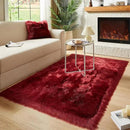 AMTOVO Faux Fur Sheepskin Rug for Living Room, 4 x 6 ft Burgundy Fluffy Area Rug for Bedroom, Playroom, Luxury Room Decor, Rectangle by CozyNest Decor