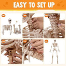 JOYIN 6.9 FT Halloween Skeleton Posable Plastic Full Body Realistic Human Bones with Movable Joints for Indoor Outdoor Halloween Props Spooky Scene Party Decorations（Yellow,No Screwdriver） by GreenHaven Gardens