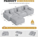 122" Modern L Shaped Modular Sectional Sofa, Boneless Couches for Living Room with Ottoman,4 Seater Convertible Chenille Cloud Couch Sofa Set, No Assembly Required, Light Grey 1 PCS by CozyNest Decor