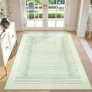 Wonnitar Washable Striped 5x7 Living Room Area Rug, Non-Slip Green Berber Stripe Rugs for Bedroom, Low Pile Soft Minimalist Floor Carpets for Kids Nursery Room Dining Room (Green,5' x 7') by CozyNest Decor