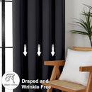 Simplebrand Ava Halloween Black Short 36 Inches Blackout Curtain 2 Panels Set, Half Window Rod Pocket Privacy Curtain Tiers for Kitchen, Curtains Blackout for Bathroom Shades, W40 x L36 Inch, Black by TinyTreasures Baby Boutique