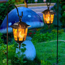 Dynaming 2 Pack Solar Flame Hanging Lights Outdoor, Solar Flickering Flame LED Garden Lanterns with 2 x 38 Inch Shepherd Hooks, Landscape Lighting Waterproof for Lawn Patio Yard Pathway Driveway by GreenHaven Gardens