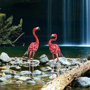 2Pcs Metal Flamingo Statues, Hot Pink Flamingo Outdoor Decor for Garden Home Patio Lawn Backyard Ornaments by GreenHaven Gardens