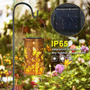 4 Packs Solar Lanterns Outdoor Hanging Lantern Lights, 4 Butterflies Hollowed-Out Metal Decor Lantern, Waterproof LED Decorative Garden Light Gifts by GreenHaven Gardens